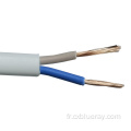 Câble plat RVV à basse tension 2x0,5 mm2 60227 IEC 52 300/300V Câble PVC